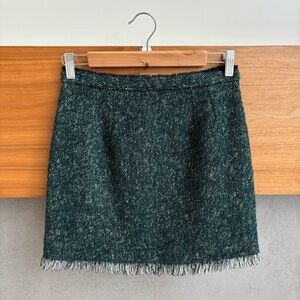 DOLCE & GABBANA GREEN TWEED COCO MINI SKIRT, Size 40/S